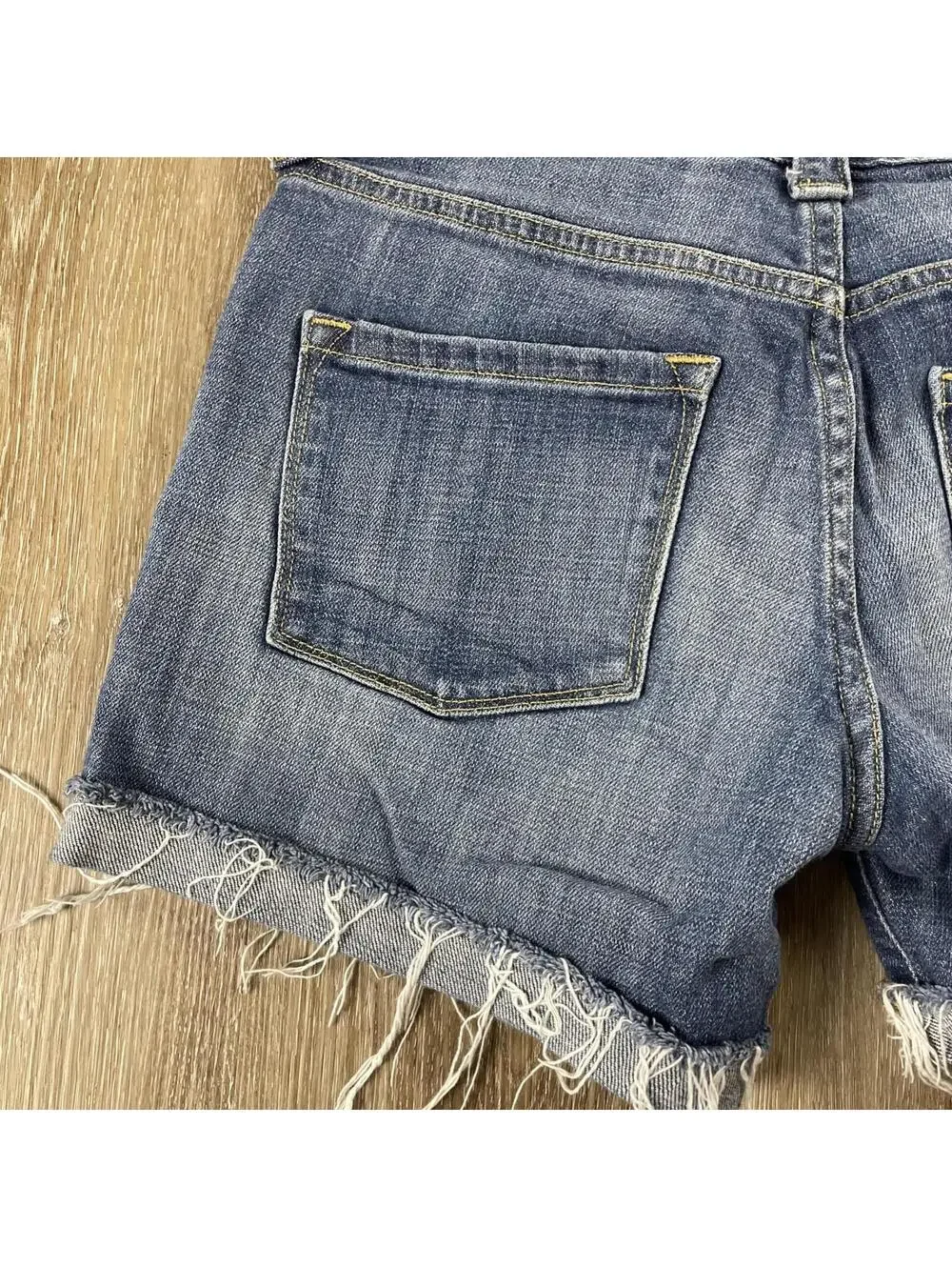 J.CREW Denim Shorts Women's 0 Blue Cutoff Raw Hem Stretch Jean Style 34619 SP14